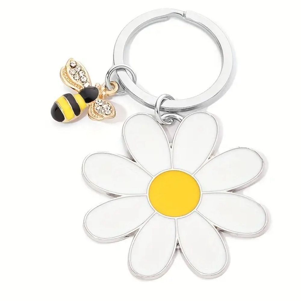 BAG CHARM  Small  Bee and Large Daisy